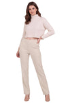 Wijdvallende Broek Met Elastische Taille, Stone