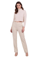 Wijdvallende Broek Met Elastische Taille, Stone