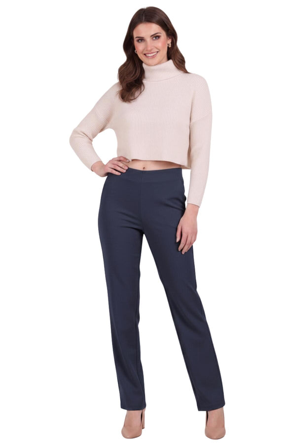 Wijde Broek Met Elastische Taille — Indigo