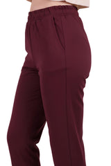 Broek Met Geplooide Zoom — Bordeaux