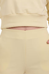 Wijde Broek Met Hoge Taille, Elastische Taille En Voorplooi — Geel