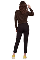Cropped Top Met Boothals En Boord Aan De Zoom — Bruin