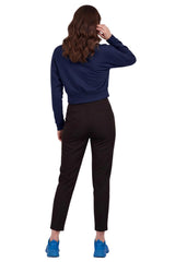 Cropped Top Met Boothals En Bandzoom, Marineblauw