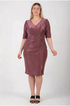 Jurk In Grote Maten Met Taille - Detail En Halve Mouw — Oudroze