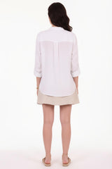 Chemise En Lin Blanche À Sequins
