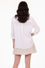 Chemise En Lin Blanche À Sequins