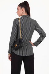 Striped Long - Sleeve Shirt — Black