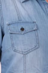Denim - Hemd In Großen Größen Mit Zwei Taschen