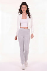 High‑Waist Bootcut Legging — Grijs