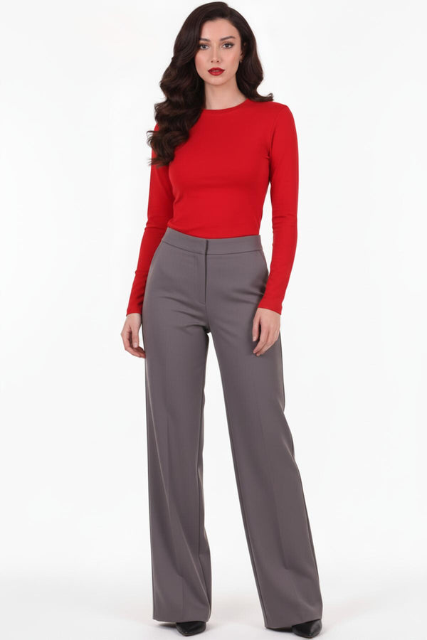 Top Met Lycra En Ronde Hals, Rood