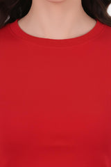 Lycra - Rundhals - Top, Rot