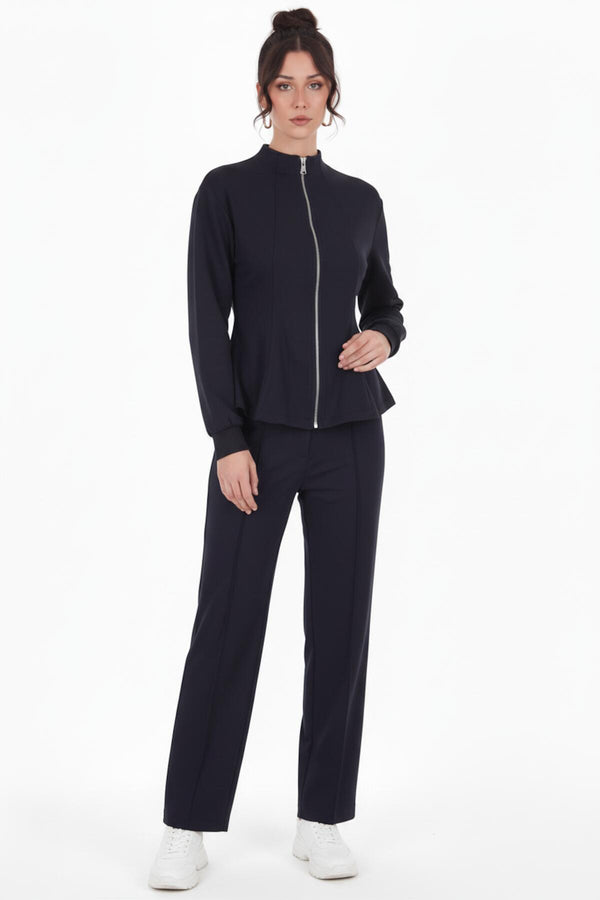 Zwart Tweedelig Set Met Taillebanddetail
