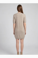 Dilvin Kurzarmkleid Mit Rundhalsausschnitt — Stone