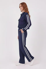 Two - Piece Set With Parachute Trim And Pockets — Navy
