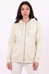 Oversized Hoodie Met Rits — Stone