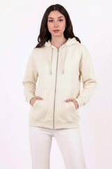 Oversized Hoodie Met Rits — Stone