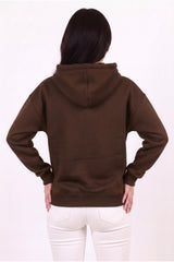 Oversized Capuchonvest Met Ritssluiting, Bruin
