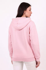 3 - Draads Oversized Capuchonsweat Met Rits – Roze
