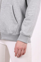 3 - Draads Oversized Capuchonsweat Met Rits – Grijs