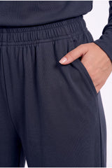 Piqué - Set Met Polokraag En Knopen — Marineblauw