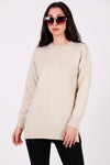 Crew - Neck Brushed Knit Tunic — Stone