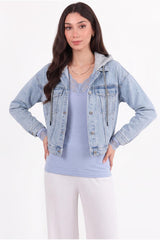 Korte Denimjack Met Capuchon