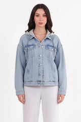 Korte Denimjack Met Capuchon