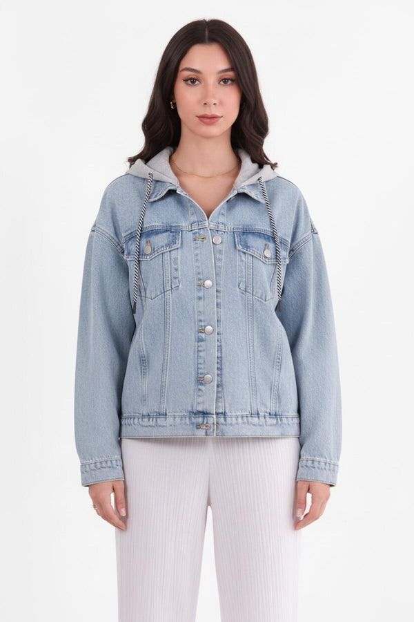 Korte Denimjack Met Capuchon