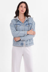 Korte Denimjack Met Capuchon