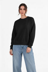 Sweatshirt Met Ronde Hals - Zwart