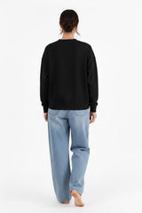 Sweatshirt Met Ronde Hals - Zwart