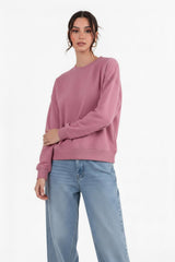 Sweatshirt Met Ronde Hals - Oudroze