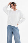 Sweatshirt Met Ronde Hals — Taupe