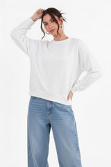 Sweatshirt Met Ronde Hals — Taupe