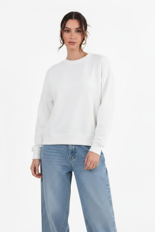 Sweatshirt Met Ronde Hals — Taupe