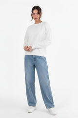 Sweatshirt Met Ronde Hals — Taupe