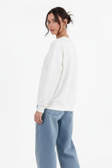 Sweatshirt Met Ronde Hals — Taupe