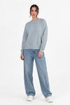 Sweatshirt Met Ronde Hals — Blauw