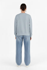 Sweatshirt Met Ronde Hals — Blauw