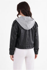 Leren Jack Met Capuchon – Zwart