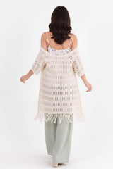 Lochstrick‑Cardigan — Stein
