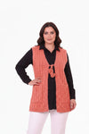 Plus - Size Gebreid Gilet Met Taillestrik — Karmozijn