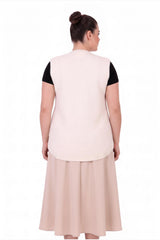 Grote Maten Gilet Met Sierstenen — Crème