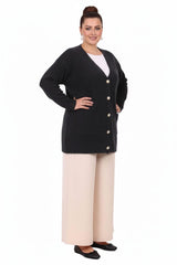 Pocket Knit Cardigan — Black