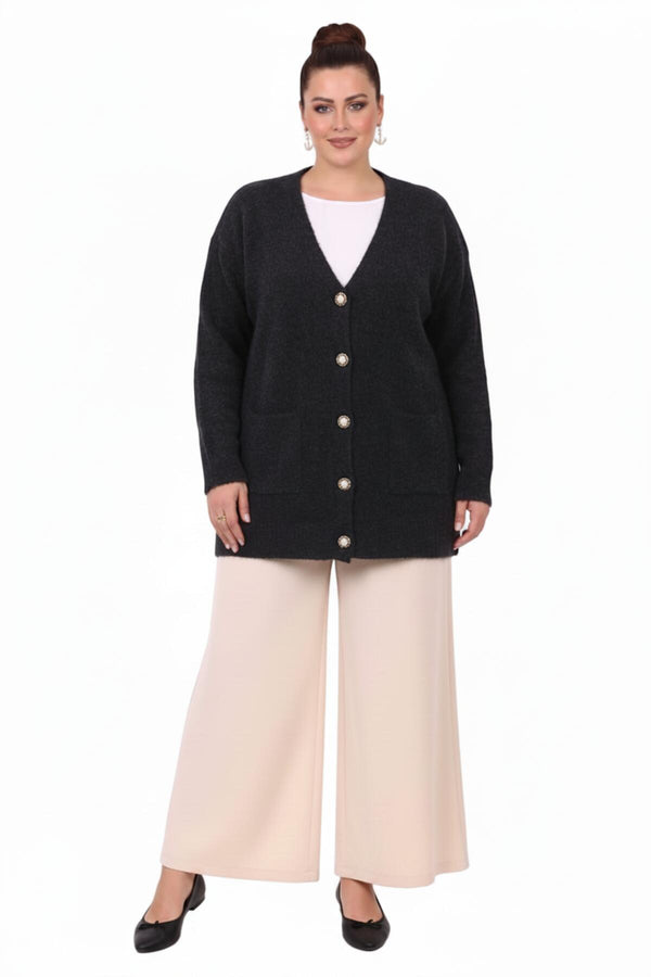 Cardigan Mit Taschen — Schwarz