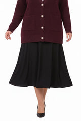Plus - Size Cardigan With Pockets, Burgundy