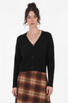 Geribbelde Cardigan Met Knoopsluiting – Zwart