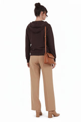 Sweatvest Met Capuchon En Ritssluiting — Bruin