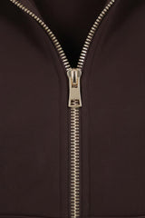 Sweatvest Met Capuchon En Ritssluiting — Bruin