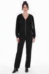 Sweatvest Met Capuchon En Ritssluiting — Zwart